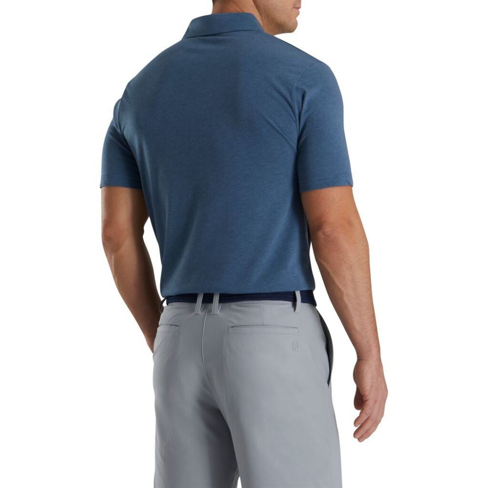 Footjoy Men's Athletic Fit Solid Jersey Golf Polo - Lagoon
