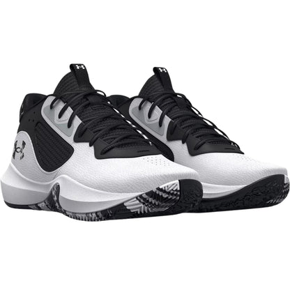 Under Armour Adult UA Lockdown 6 Basketball Shoes - White/Jet Gray