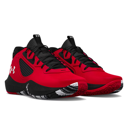 Under Armour Adult UA Lockdown 6 Basketball Shoes - Red/Black