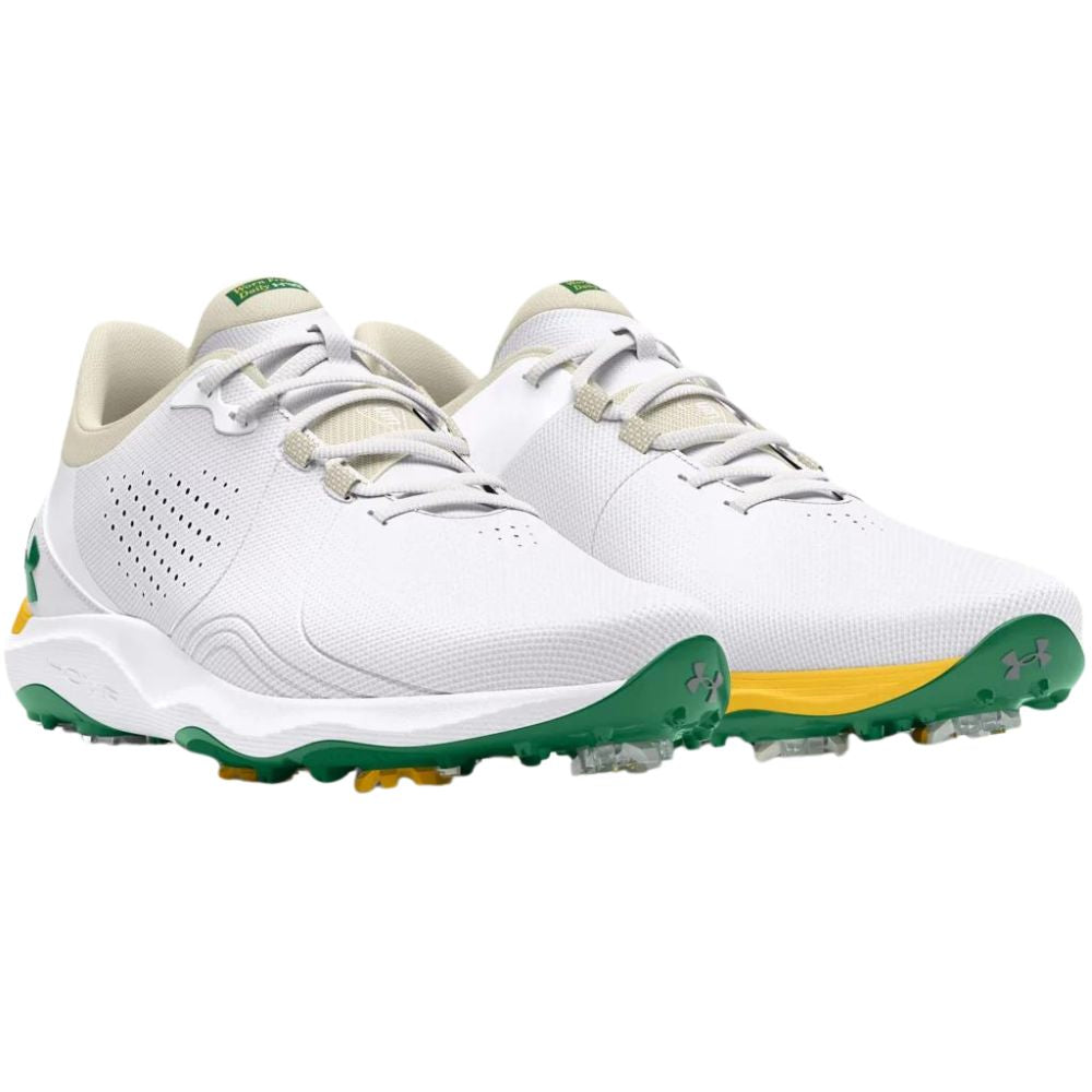 Under Armour Men's UA Drive Pro Patrons Edition Golf Shoes - White/Silt/Classic Green