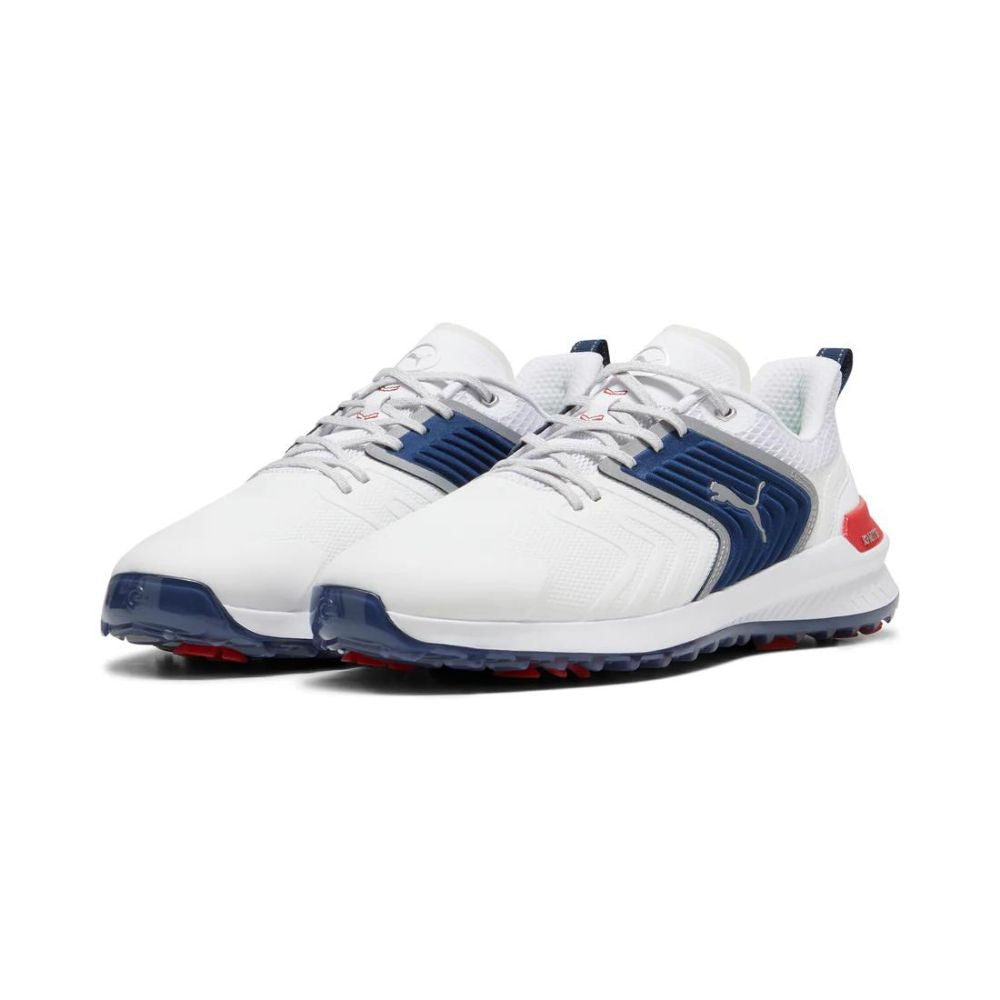 Puma Men's IGNITE Innovate Wide Golf Shoes - Puma White / Persian Blue / Strong Red