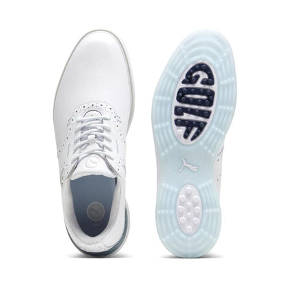 Puma Men's AVANT Spikeless Golf Shoes - Puma White/Ash Gray/Icy Blue
