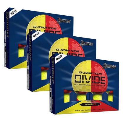 Srixon 2026 Q-Star Tour 6 Divide Golf Balls Yellow/Red  - Buy 2 Dozen, Get 1 Free