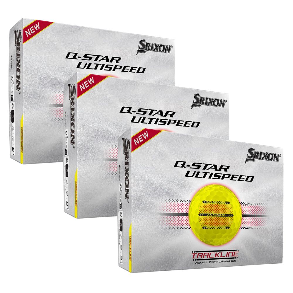 Srixon 2026 Q-Star Ultispeed Track Golf Balls Tour Yellow - Buy 2 Dozen, Get 1 Free