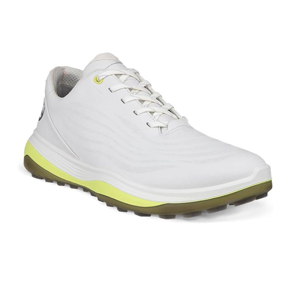 Ecco Men's LT1 Golf Spikeless Shoes - White/Yellow