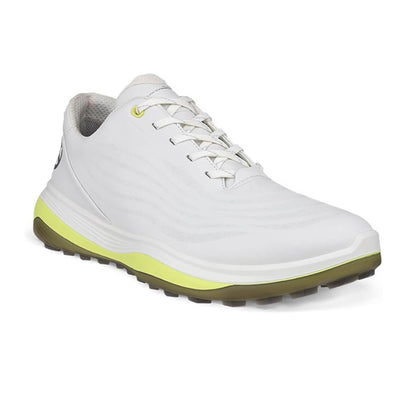 Ecco Men's LT1 Golf Spikeless Shoes - White/Yellow