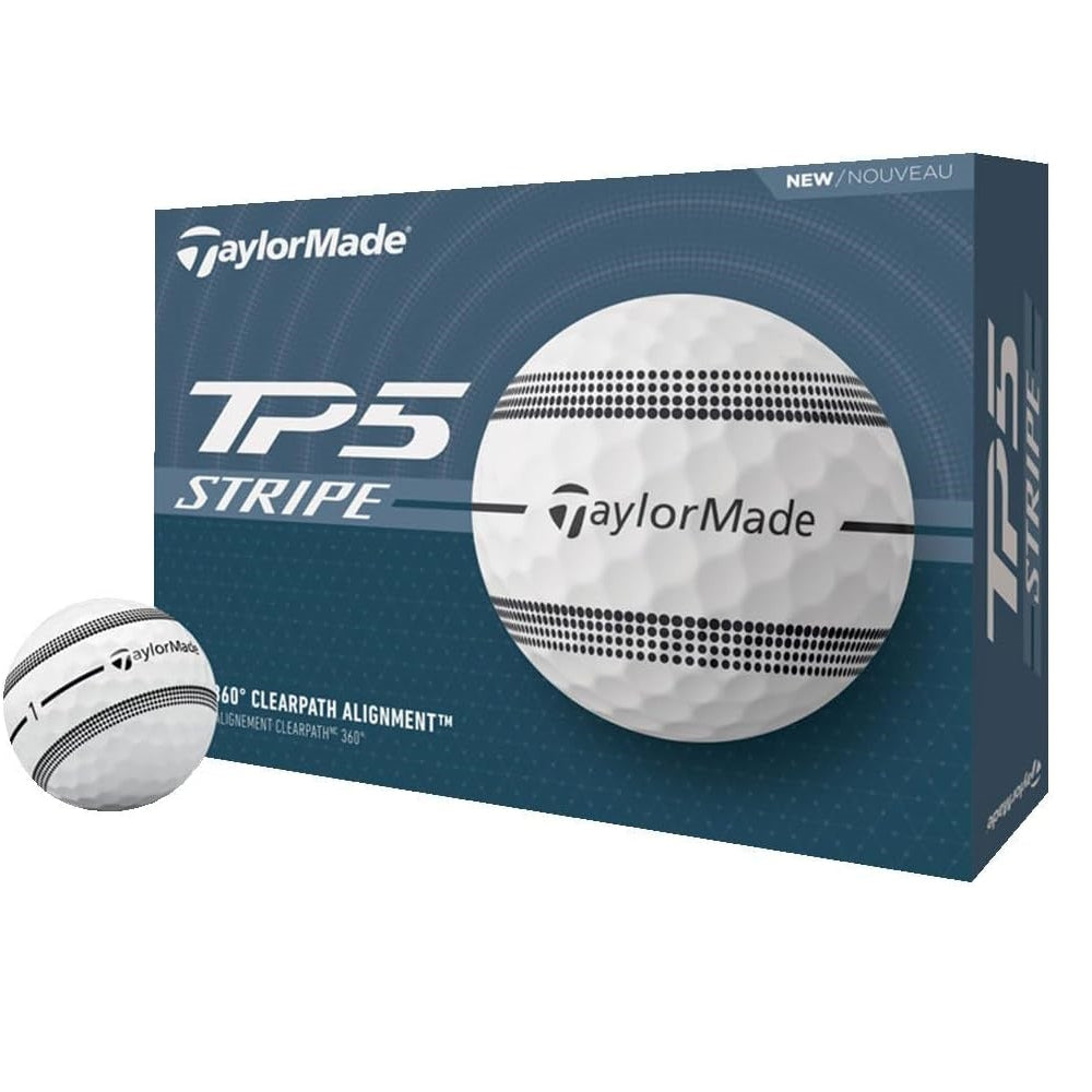 TaylorMade 2024 TP5 Stripe White Golf Balls (1 Dozen)