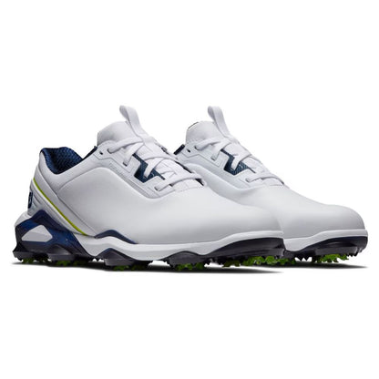 FootJoy Men's Tour Alpha Cleated Laced Golf Shoe - White/Navy/Lime