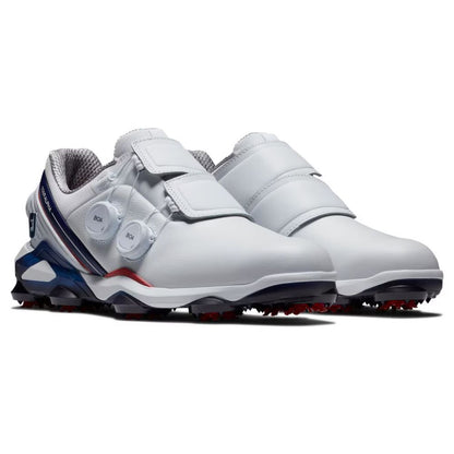 FootJoy Men's Tour Alpha Triple BOA Golf Shoes - White/Red/Navy