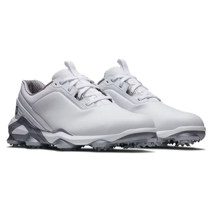 FootJoy Men's Tour Alpha Cleated Laced Golf Shoe - White/White/Silver