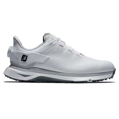 FootJoy Mens Pro/SLX BOA Spikeless Golf Shoes - White/White/Gray