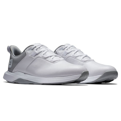 FootJoy Men's ProLite Spikeless Laced Golf Shoes - White/Grey