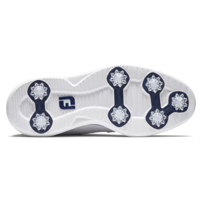 FootJoy Mens Traditions Blucher Cleated Golf Shoes - White/White/Navy