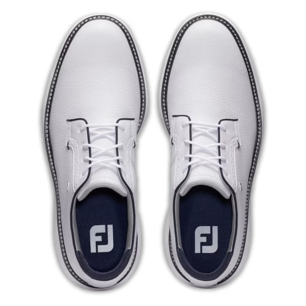 FootJoy Mens Traditions Blucher Cleated Golf Shoes - White/White