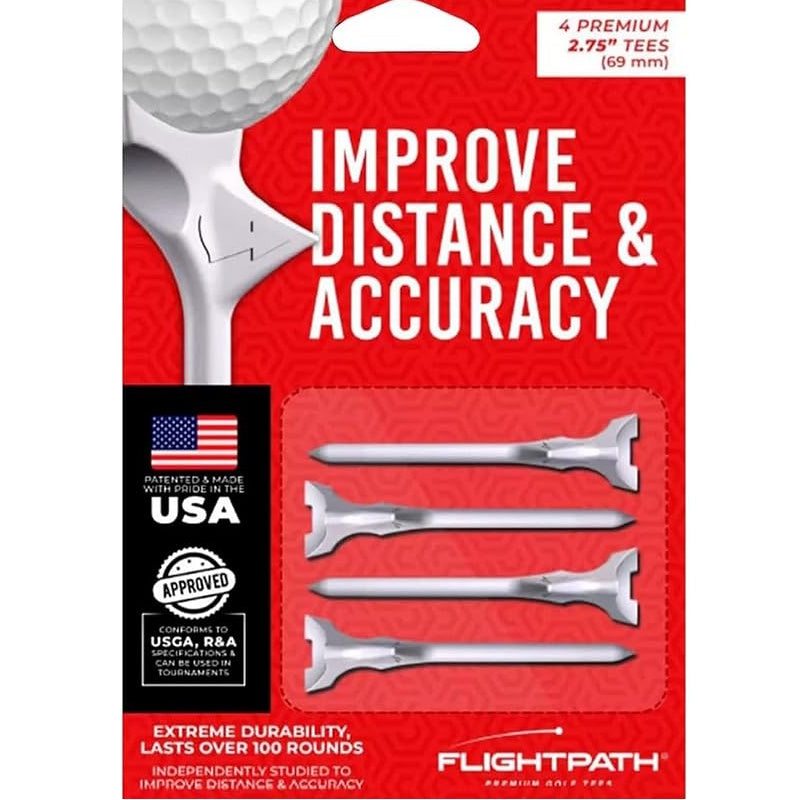 Flightpath Premium Tee - 2.75" - 4 Pack - White