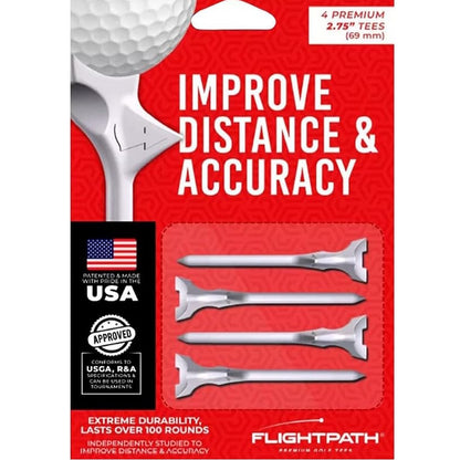 Flightpath Premium Tee - 2.75" - 4 Pack - White