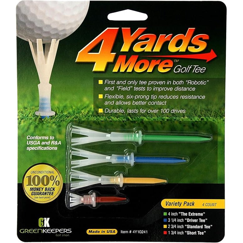 4 Yards More Golf Tee Combo Pack 4 Pack