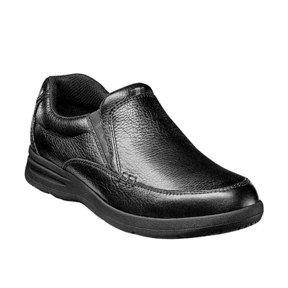 Nunn Bush Men's Moc Toe Cam Slip-On Shoes - Black Tumbled