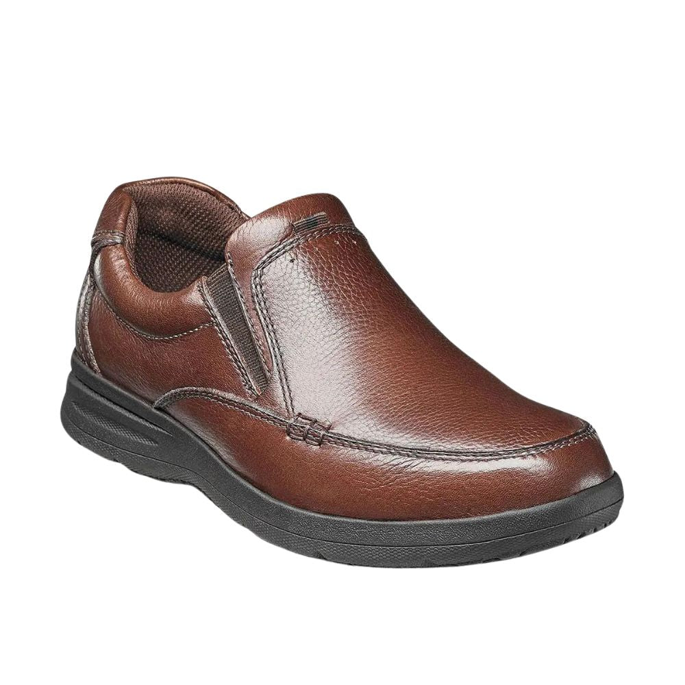 Nunn Bush Men's Moc Toe Cam Slip-On Shoes - Cognac Tumbled