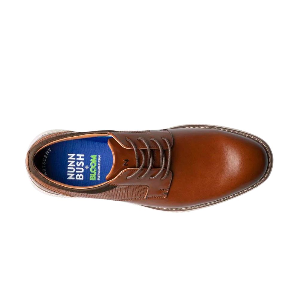 Nunn Bush Men's Chase Plain Toe Oxford Shoes - Cognac