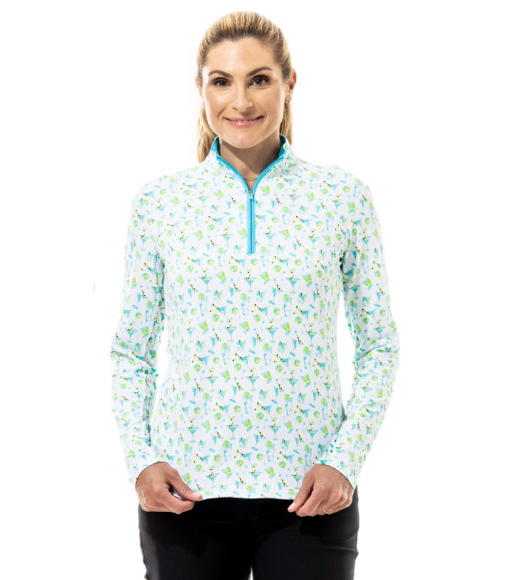 Women's Long Sleeve Printed T with Collar