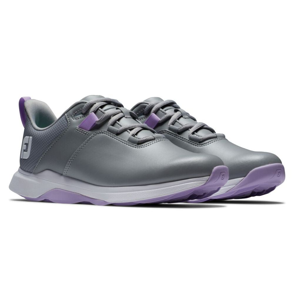 FootJoy Women's ProLite Spikeless Laced Golf Shoes - Grey/Lilac