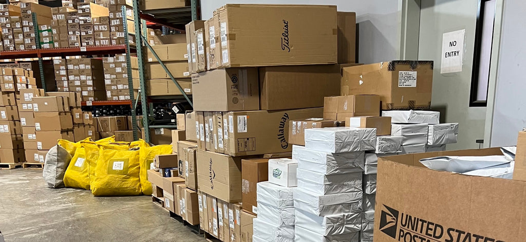 Golf Direct Now warehouse and golf equipment inventory