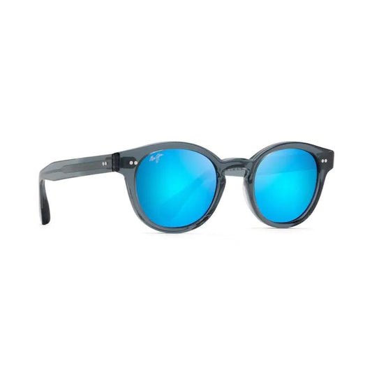 Maui Jim Joy Ride Polarized Sunglasses Transparent Dove Grey Frame Blue Hawaii Lens