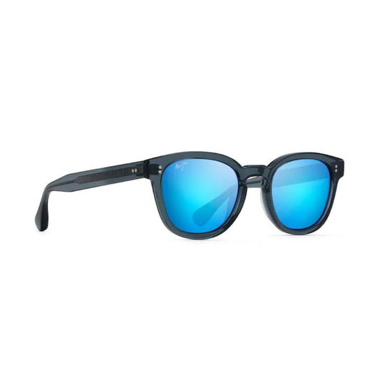 Maui Jim Cheetah 5 Polarized Sunglasses Transparent Dove Grey Frame Blue Hawaii Lens