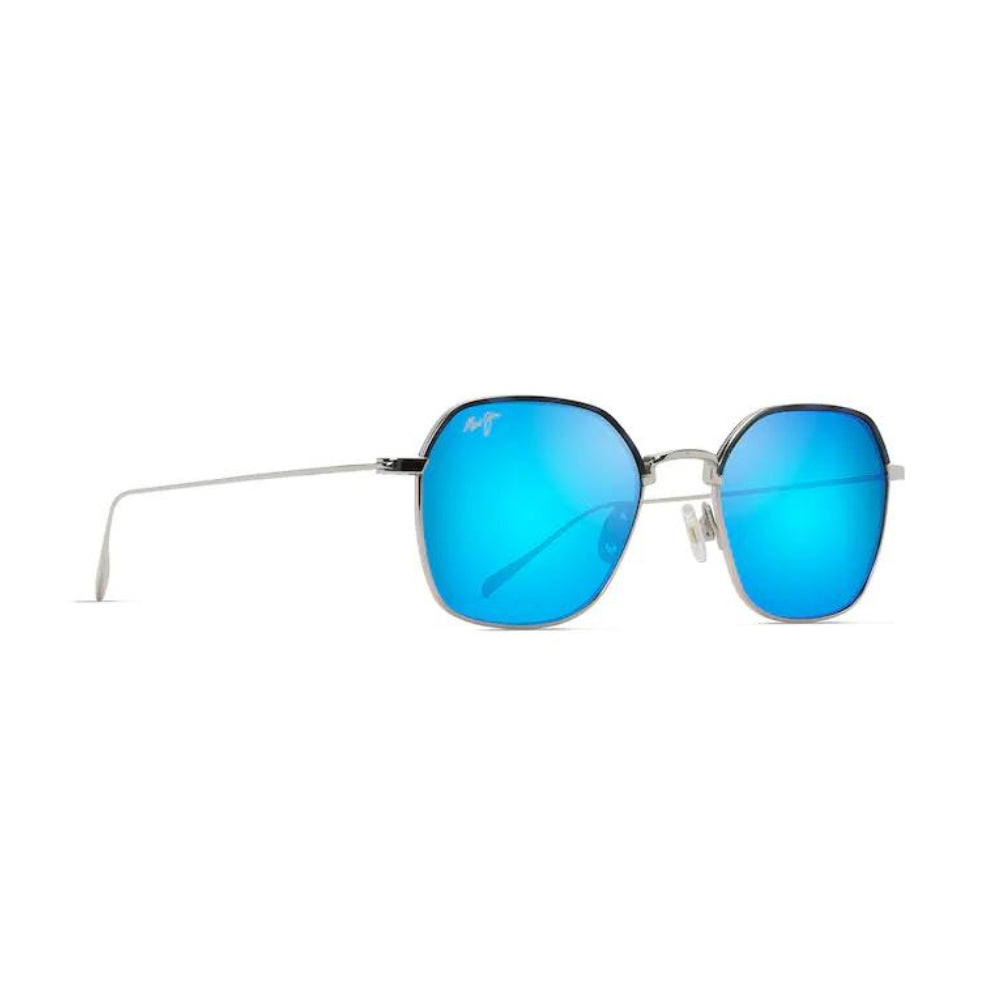 Maui Jim Moon Doggy Polarized Sunglasses Silver Frame Blue Hawaii Lens