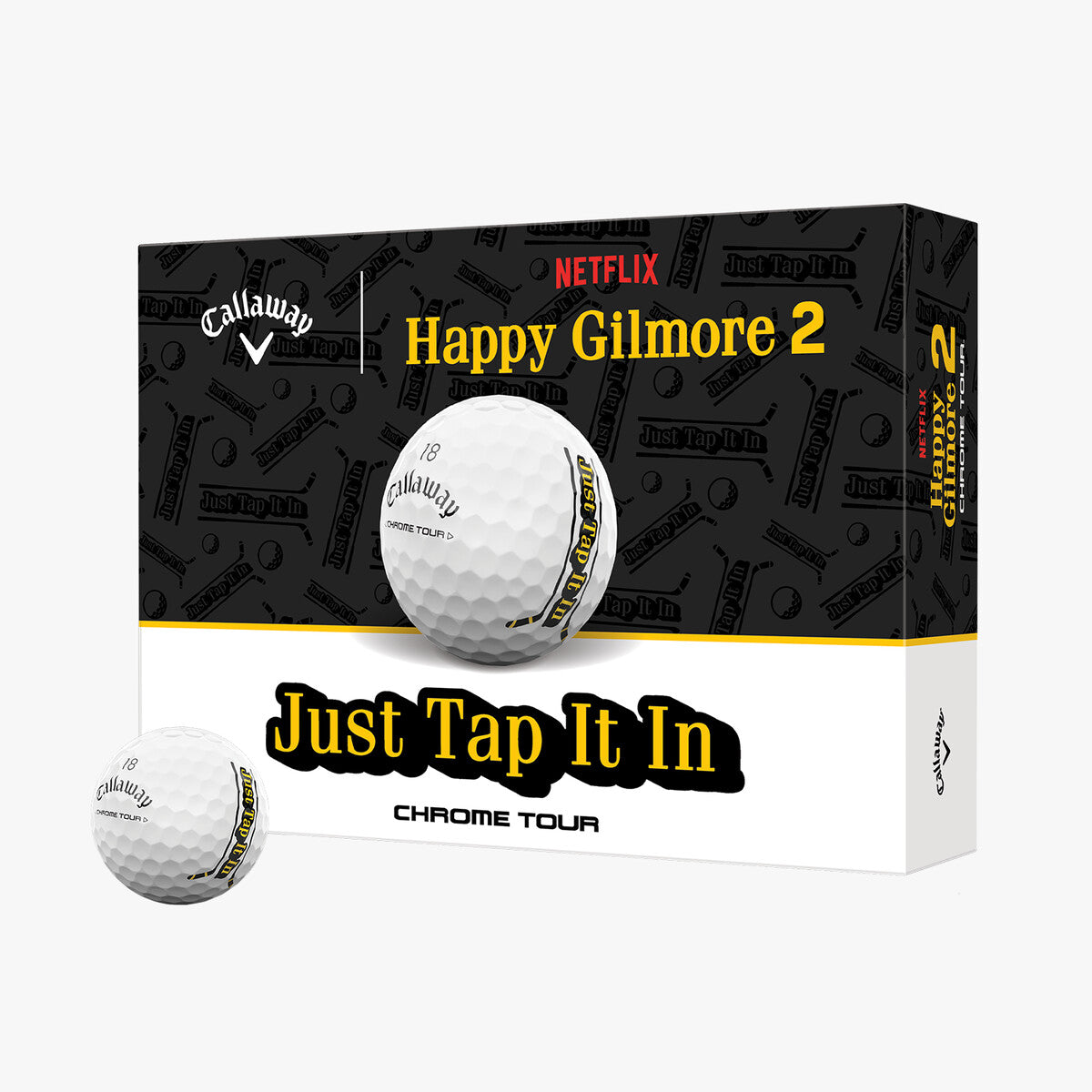 Callaway Chrome Tour Happy Gilmore 2 “Just Tap It In” Golf Balls (1 Dozen)