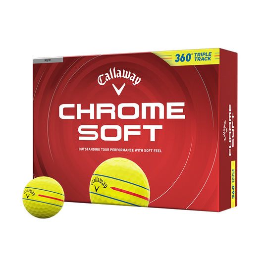 Callaway Chrome Soft 360 Triple Track 26 Yellow Golf Balls - 2 Dozen