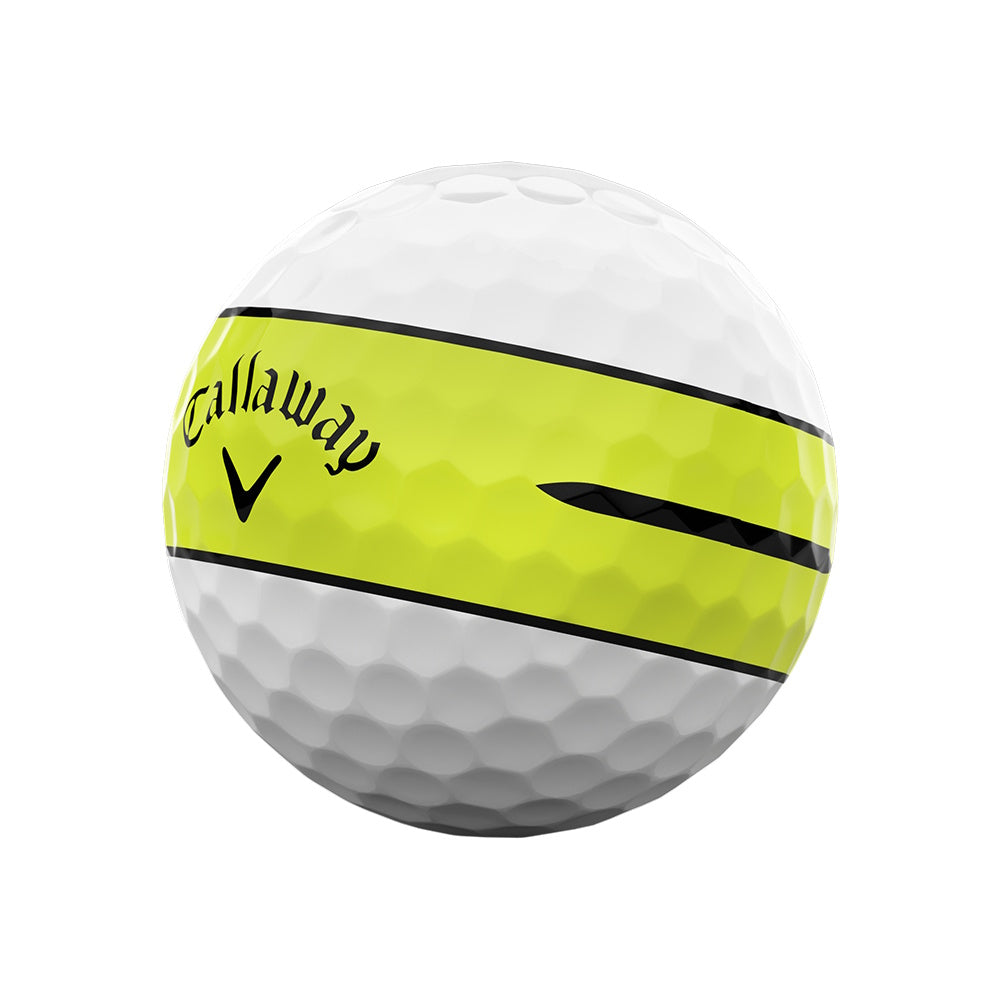 Callaway Chrome Soft 360 Stripe Yellow Golf Balls - 1 Dozen