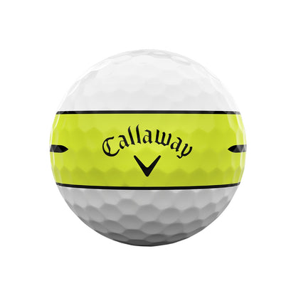 Callaway Chrome Tour 360 Stripe 26 Yellow Golf Balls - 1 Dozen