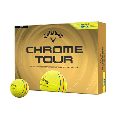 Callaway Chrome Tour Triple Track 26 Yellow Golf Balls - 1 Dozen
