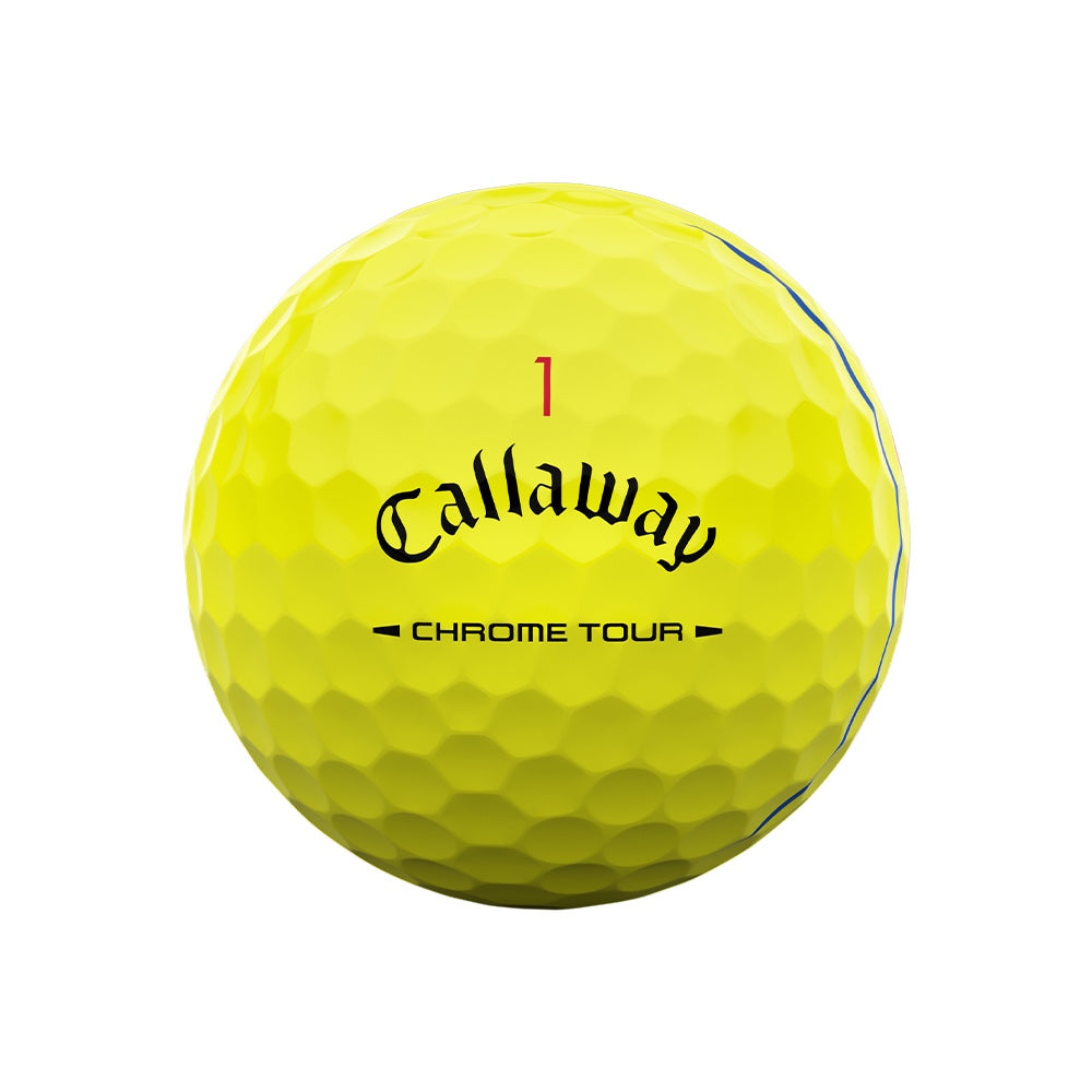 Callaway Chrome Tour Triple Track 26 Yellow Golf Balls - 1 Dozen