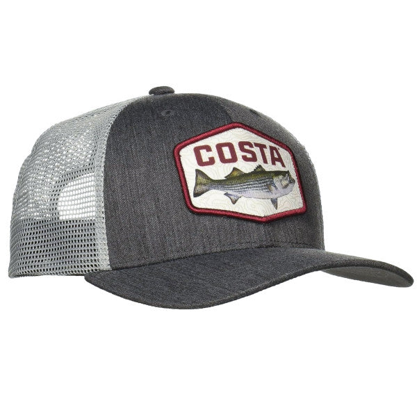 Costa Del Mar Men's XL Fit Stripe Patch Trucker Snapback Hat