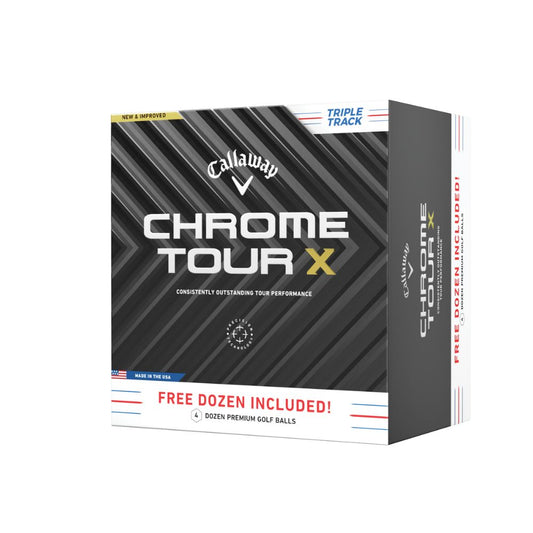 Callaway Chrome Tour X 24 Triple Track White Golf Balls - 4 Dozen Pack