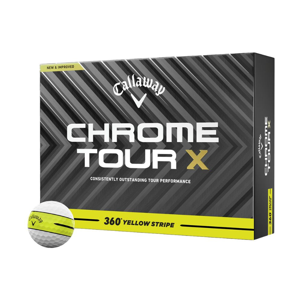 Callaway Chrome Tour X 24 360 Yellow Stripe Golf Balls