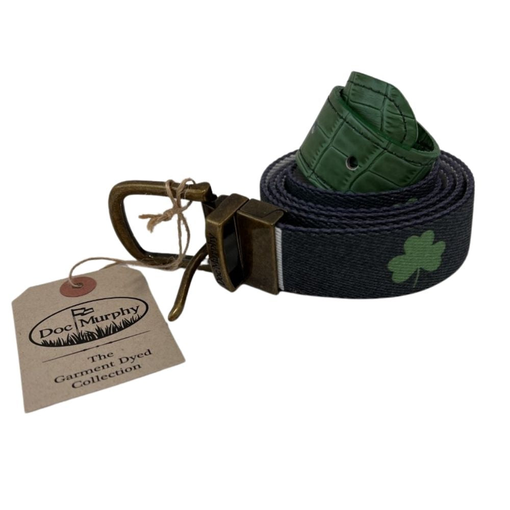 Doc Murphy Cut-To-Fit Belt Lucky Clover w/Bronze Buckle