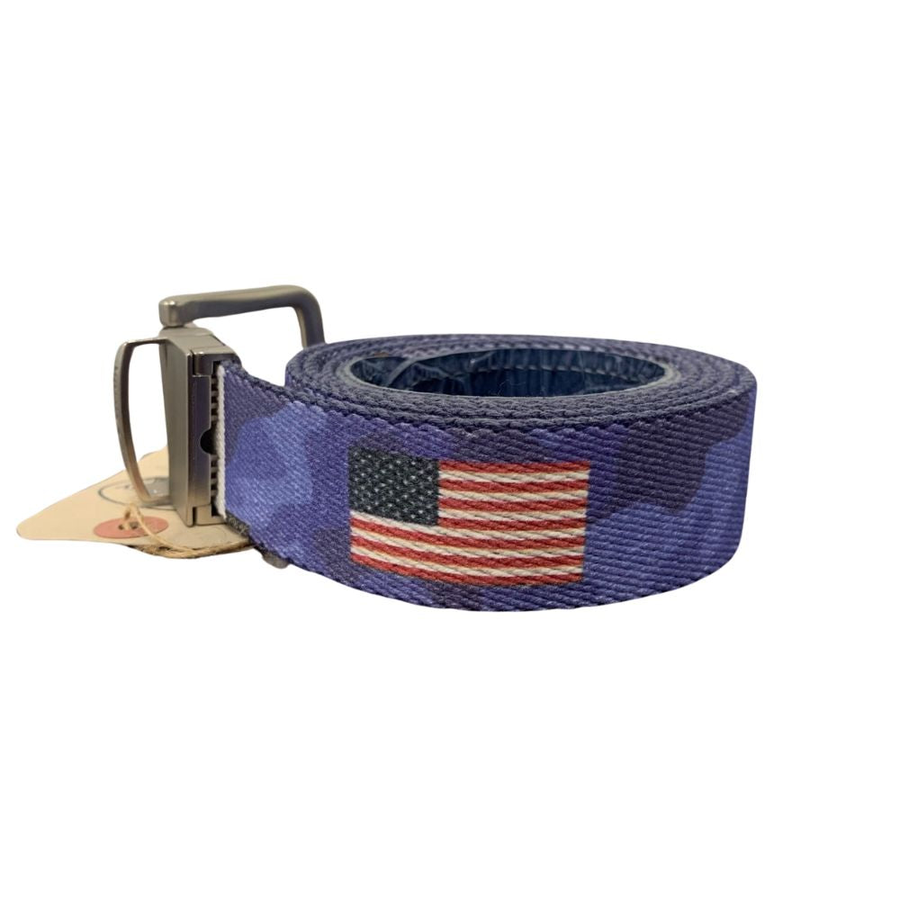 Doc Murphy Cut-To-Fit Reversible Belt American Flag/Chicago Flag Blue Camo