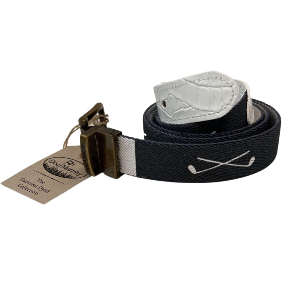 Doc Murphy Cut-To-Fit Belt Crossed Clubs w/Bronze Buckle