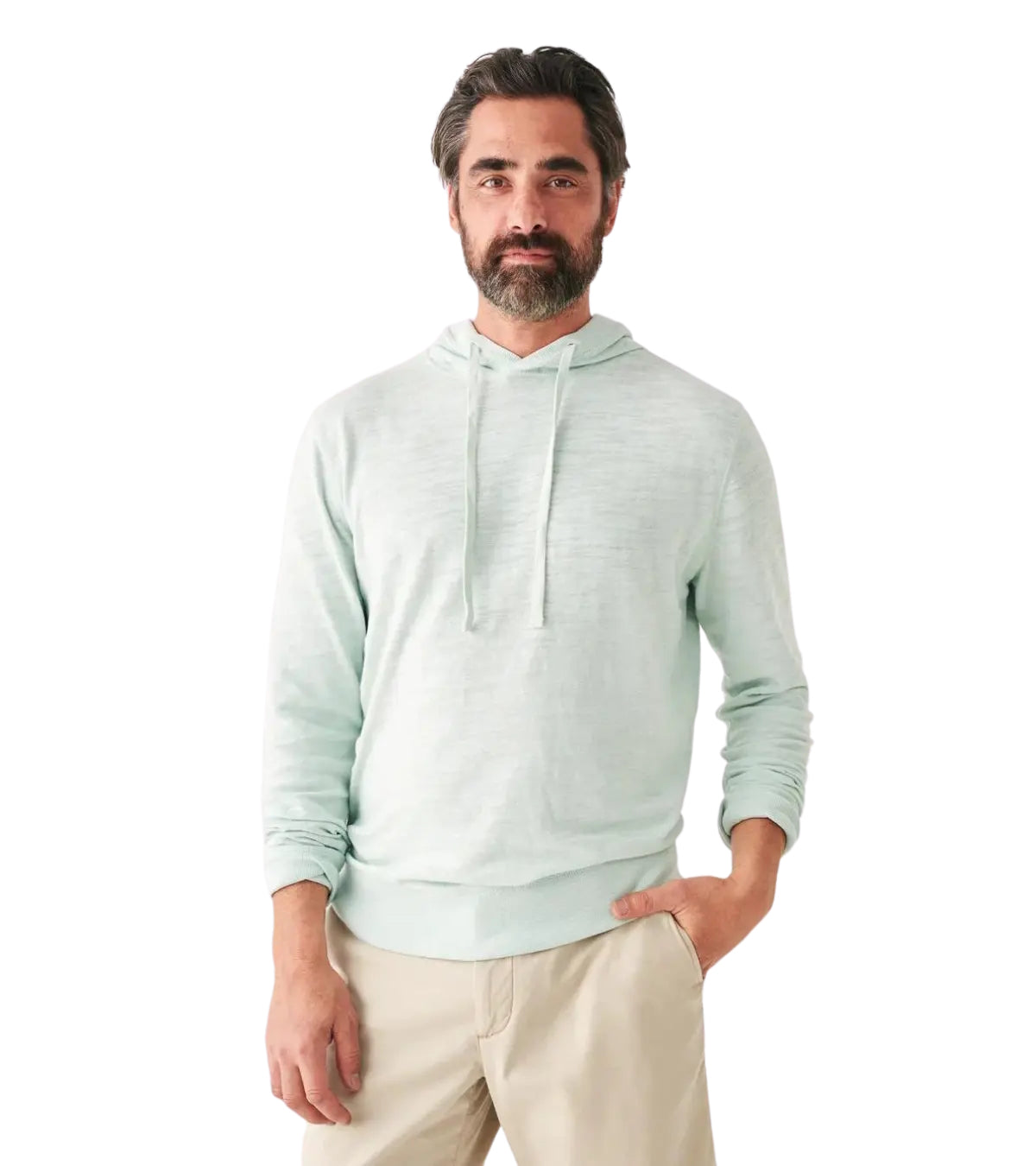 Faherty Men's Sunwashed Slub Hoodie - Lagoon Teal