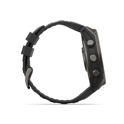 Garmin Fenix 9 GPS Watch 51mm Carbon Gray DLC Titanium with Black Silicone Band