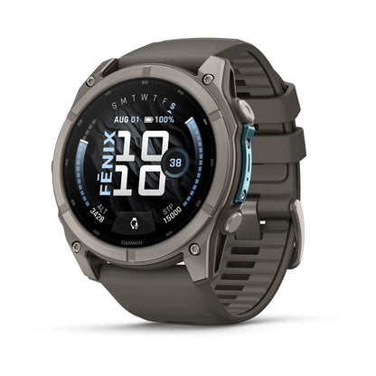 Garmin Fenix 9 GPS Watch 47mm Titanium with Pebble Gray Silicone Band