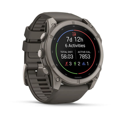 Garmin Fenix 9 GPS Watch 47mm Titanium with Pebble Gray Silicone Band
