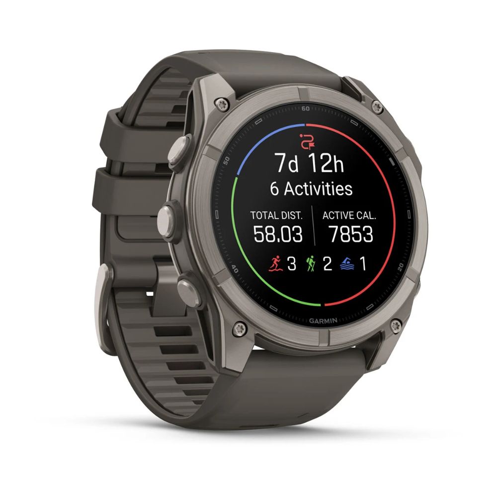 Garmin Fenix 9 GPS Watch 51mm Titanium with Pebble Gray Silicone Band