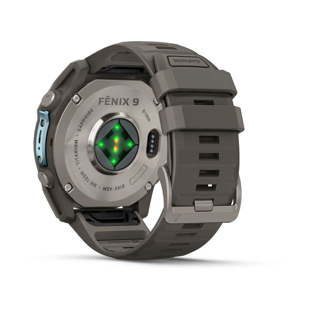 Garmin Fenix 9 GPS Watch 51mm Titanium with Pebble Gray Silicone Band