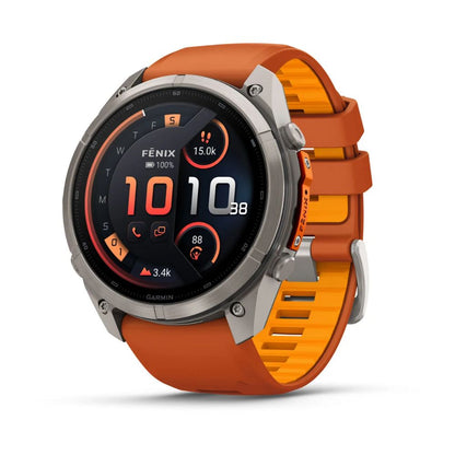 Garmin Fenix 9 Pro inReach 51 mm Titanium with Autumn Orange/Spark Orange Silicone Band