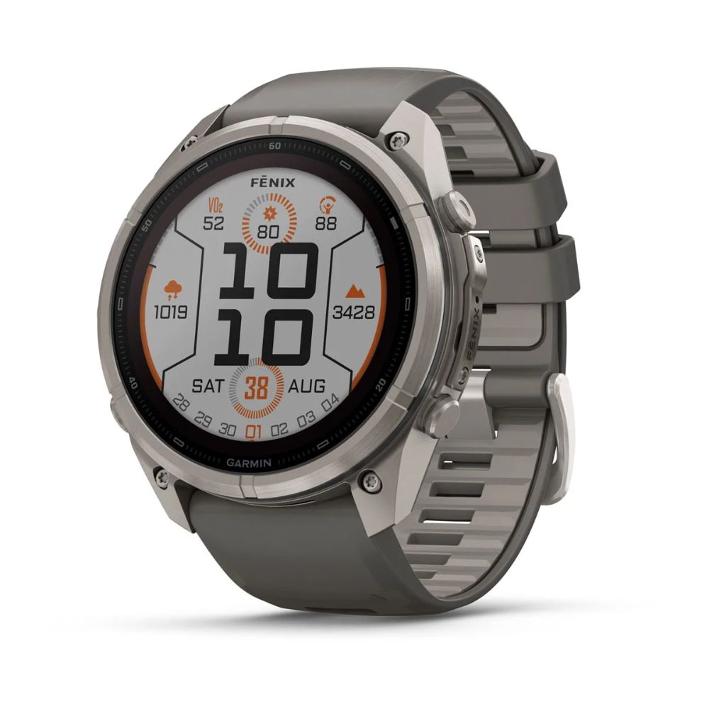 Garmin Fenix 9 Pro Solar 47 mm Titanium with Pebble Gray/Silver Gray Silicone Band